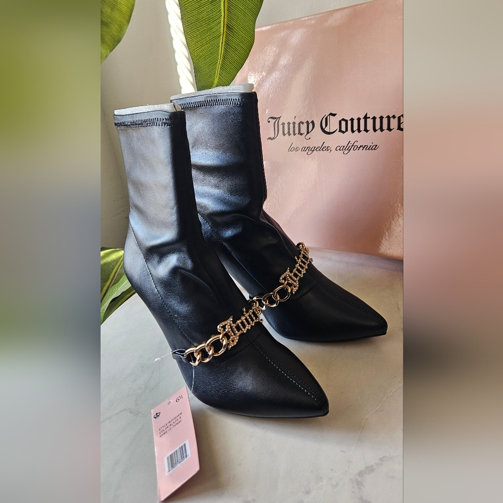 New Juicy Couture Black & Gold Women's Tommi Booties US Sz 6.5 - Picture 14 of 16